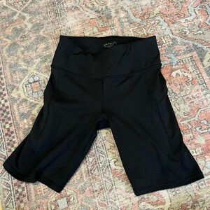 Athleta Women's Black Bike Shorts with Mesh Detailing